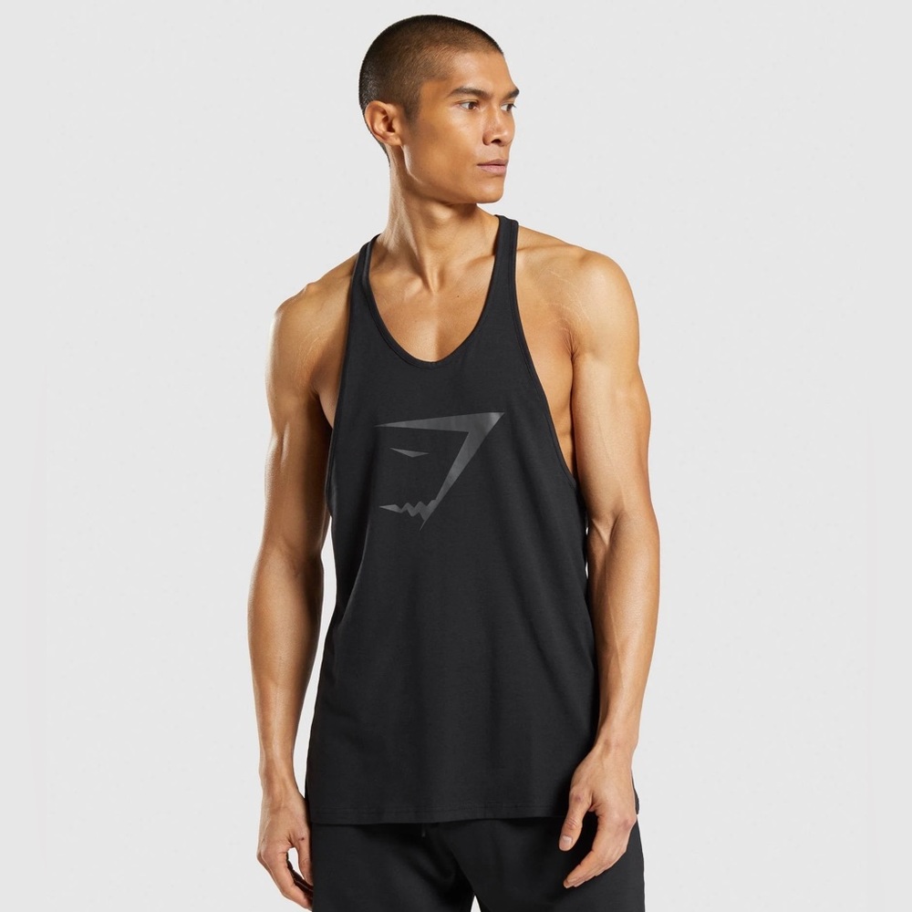 Mens Black Gymshark Infill Stringer